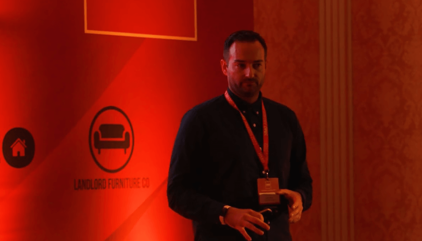 Matt Bakers speaking at the HMO Awards