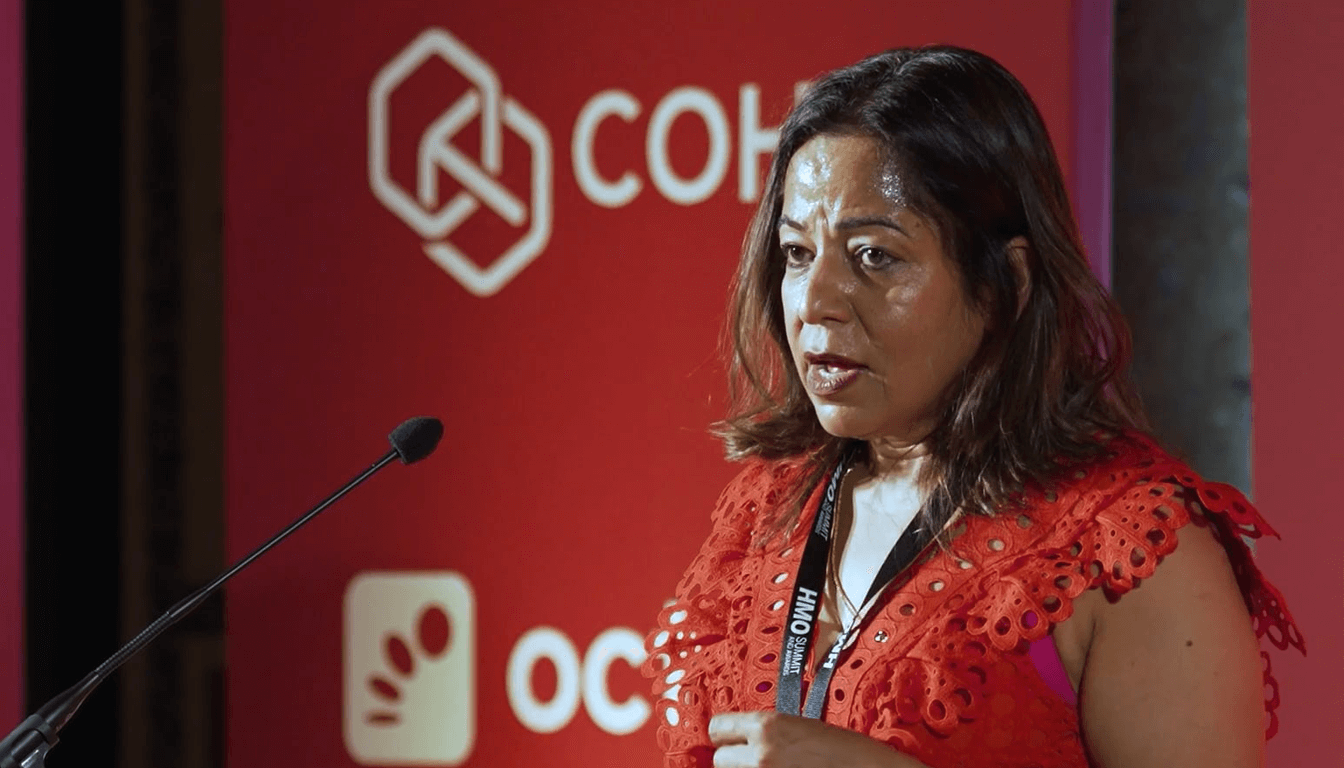 Aarti Takiar speaking at the HMO Summit