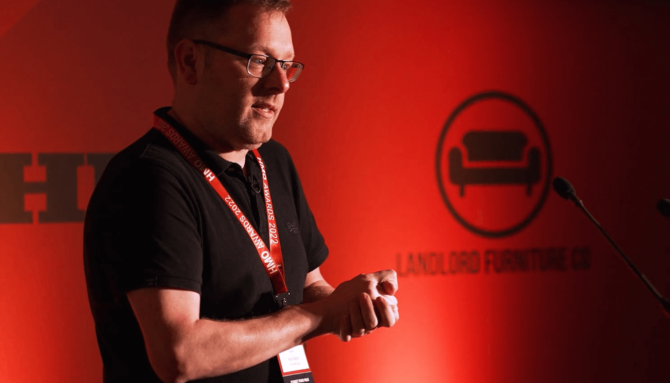 Neil Walton speaking at the HMO Awards