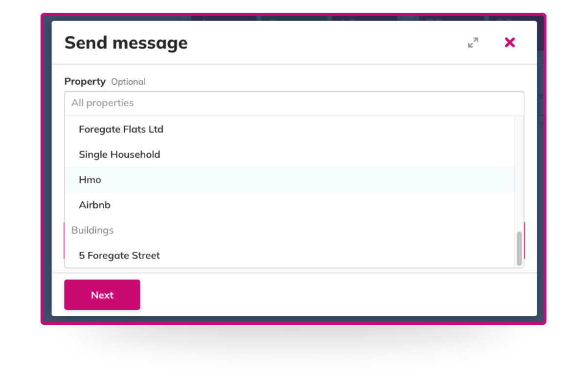 Message multiple properties